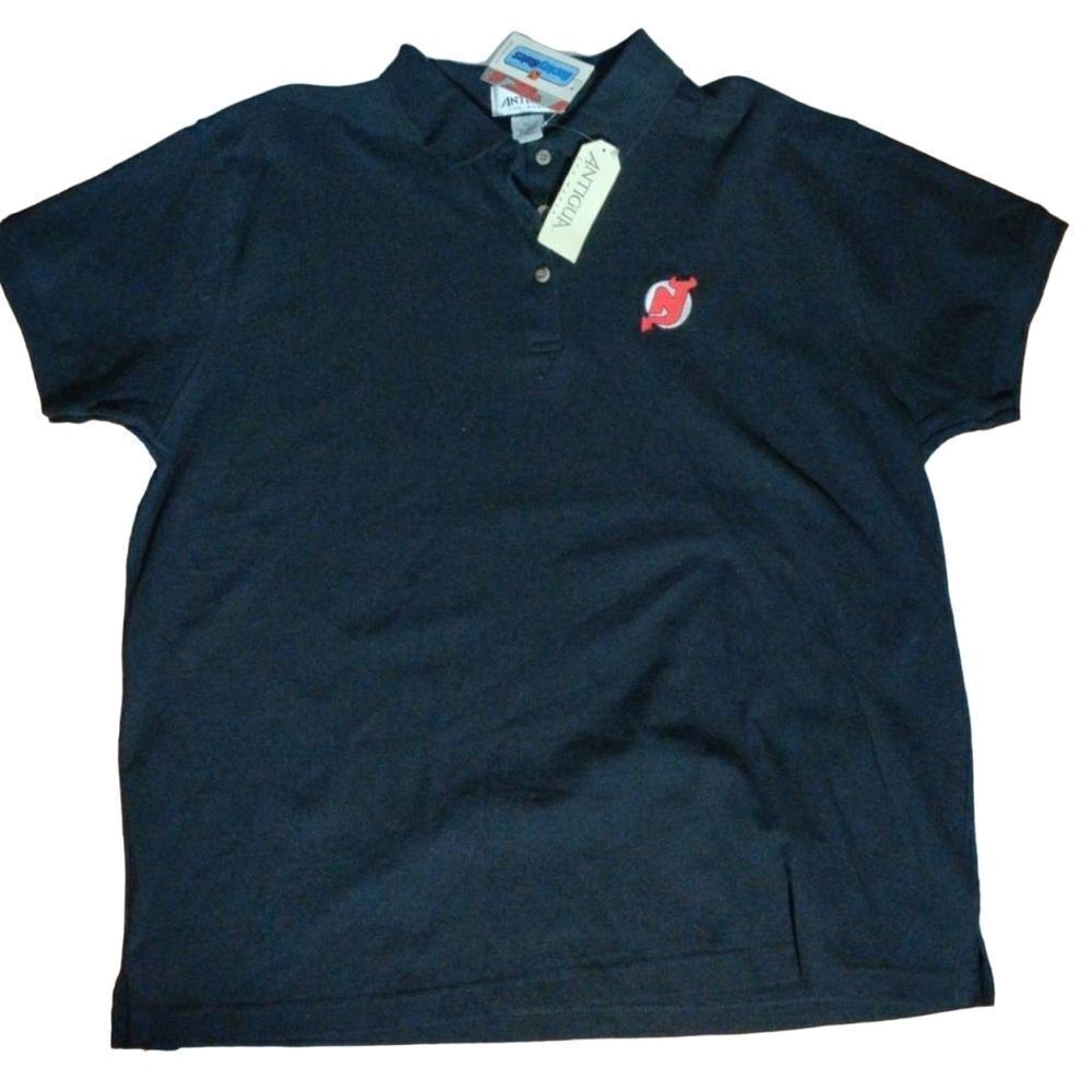 NWT XL Black Classic NHL New Jersey Devils Polo - Antigua